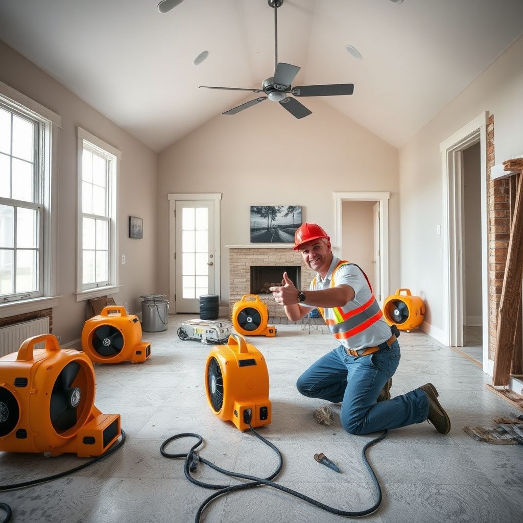 A clean, dry living room in a Safety Harbor home after a successful professional water restoration project.